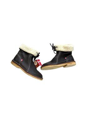 Duckfeet Unisex Adult Leather Boots Arhus Black Shearling Wool Lined 43